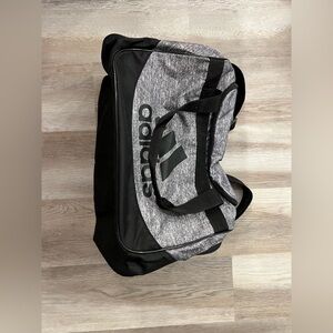 Adidas Black and Heather Gray Duffel Bag